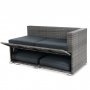 Stor loungegruppe | Tre smarte opbevaringspladser | Gr syntetisk rattan