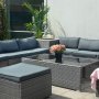 Stor loungegruppe | Tre smarte opbevaringspladser | Gr syntetisk rattan